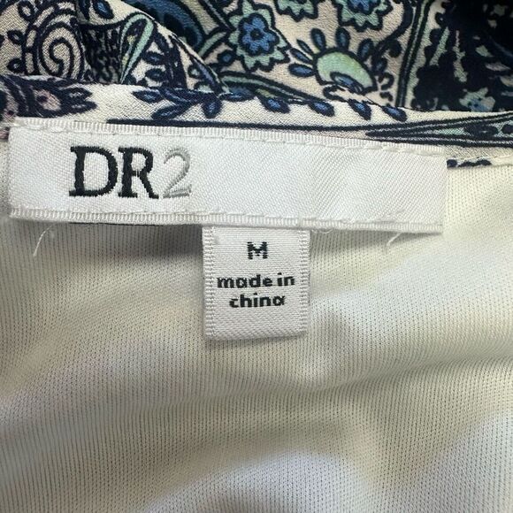 DR2 Women's M Long Sleeve Cold Shoulder Dress Blue Paisley Bohemian Western‎ - Picture 6 of 12